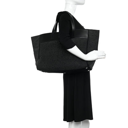 Saint Laurent Calfskin Suede Studded Reversible East West Shopping Tote Black 2 of 12