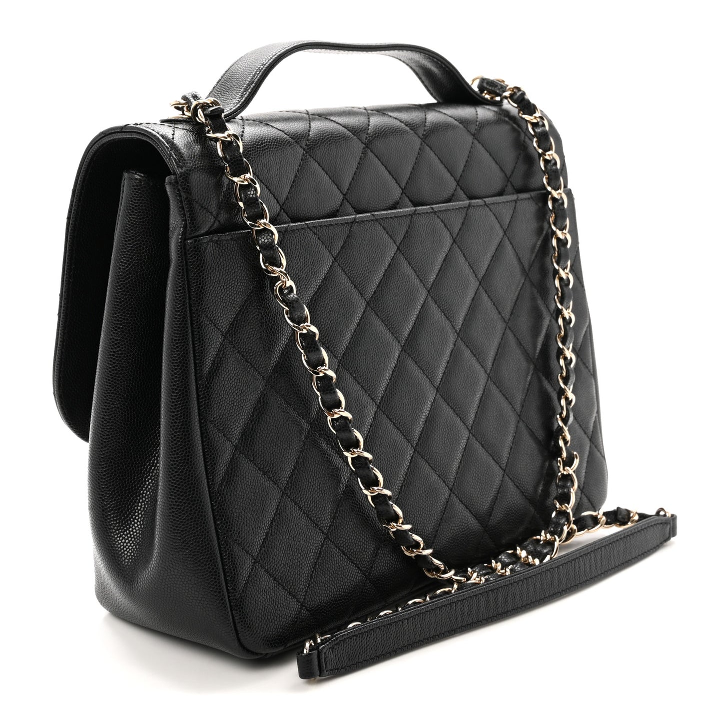 Caviar Quilted Large Business Affinity Flap Black