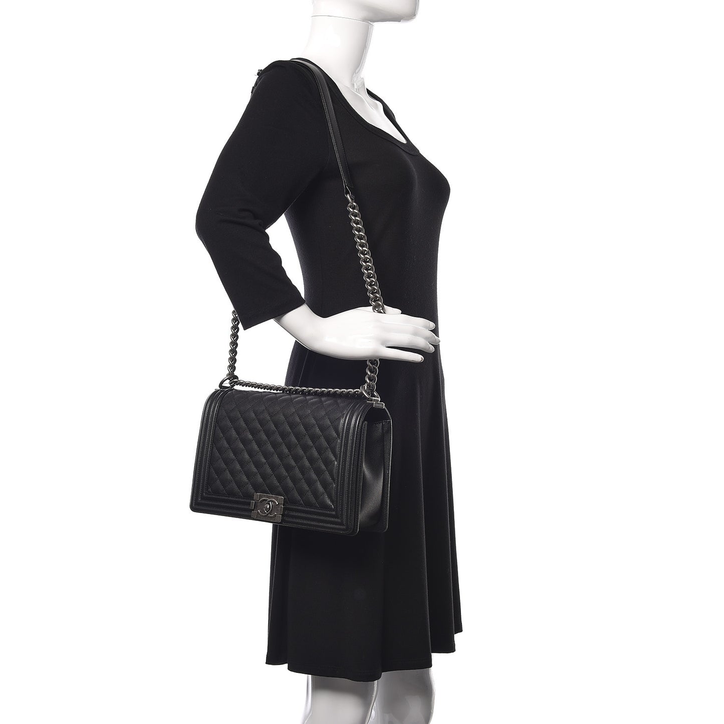 Caviar Quilted New Medium Boy Flap Black