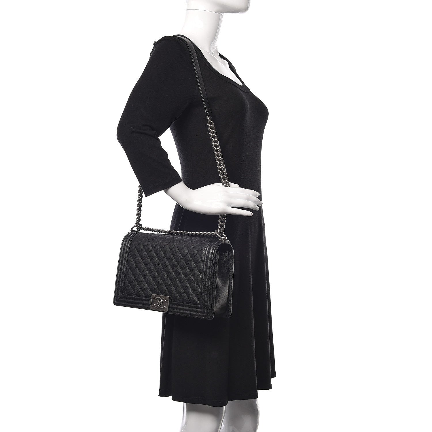 Chanel Caviar Quilted New Medium Boy Flap Black 2 of 10