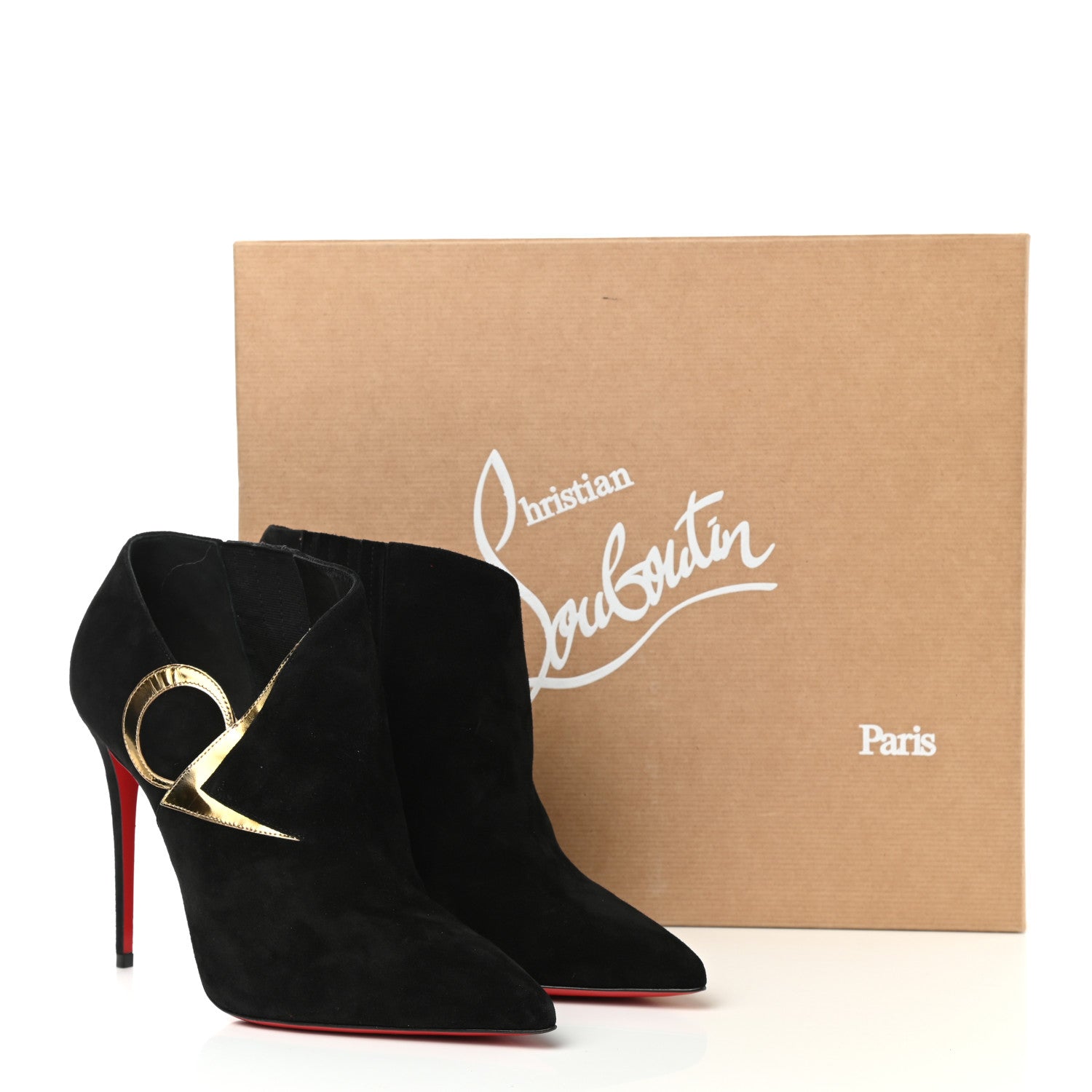 Christian Louboutin Suede VV Specchio 100 Booties 39.5 Black 8 of 8
