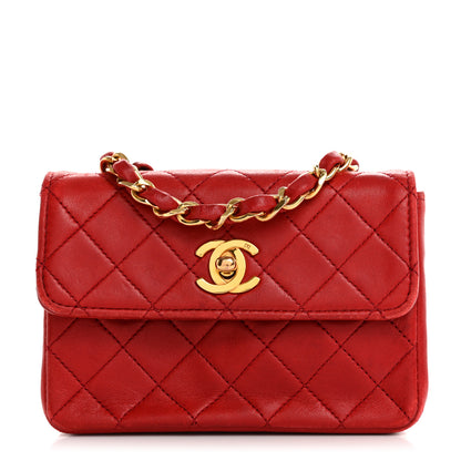Chanel Lambskin Quilted Extra Mini Flap Red 1 of 15