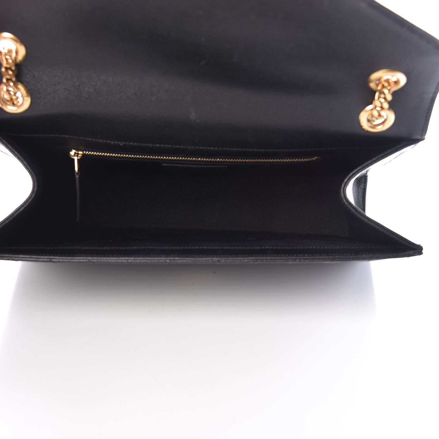 Saint Laurent Grain De Poudre Matelasse Chevron Large Monogram Satchel Black 5 of 19