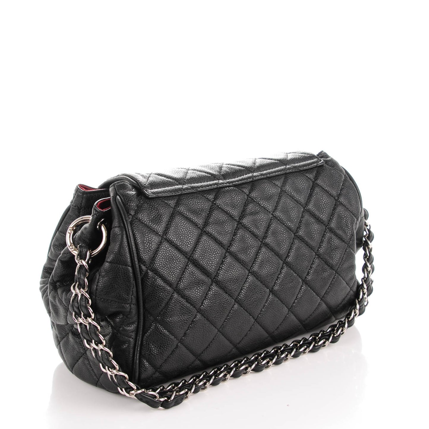 Caviar Quilted Timeless Accordion Flap Black