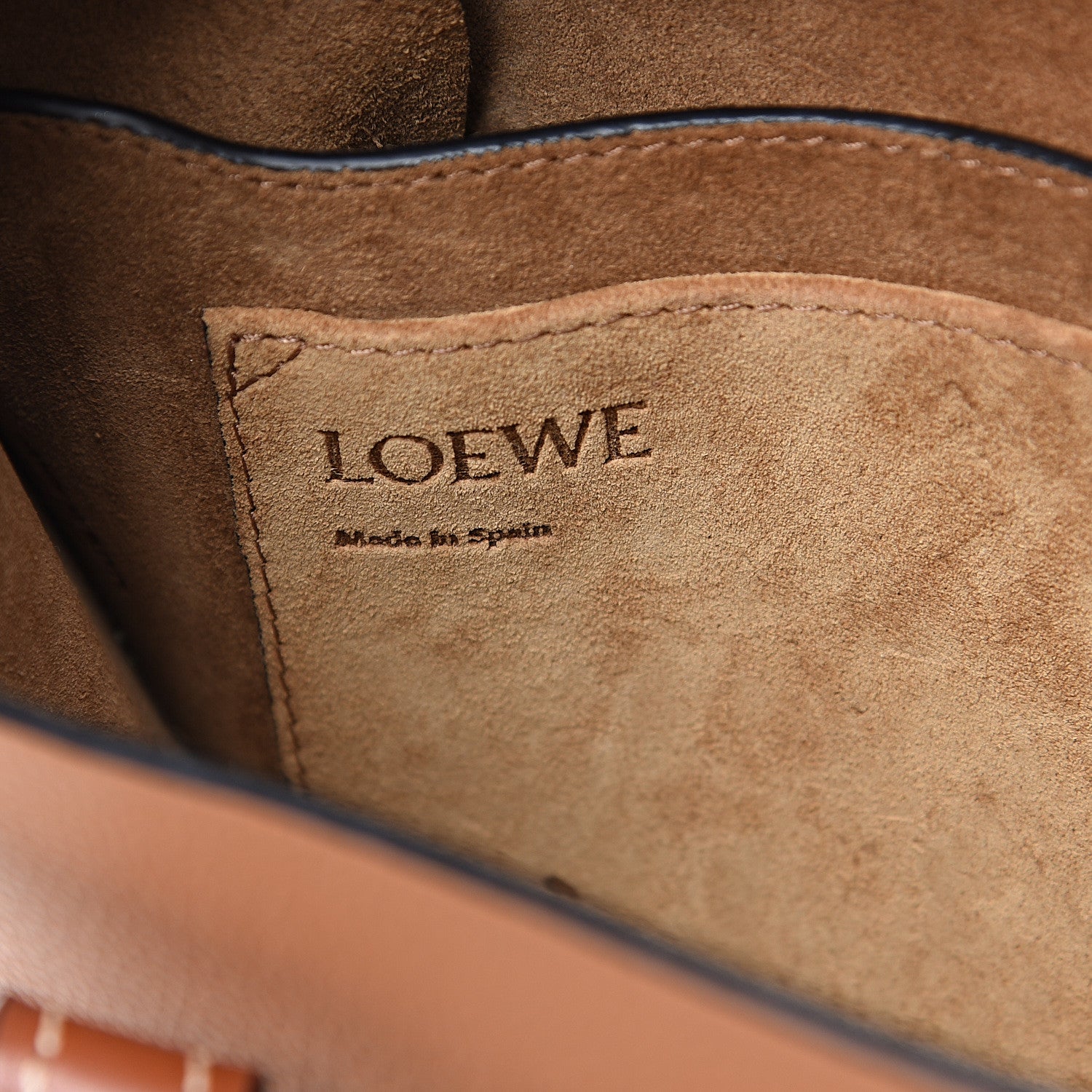 Loewe Grained Calfskin Small Gate Crossbody Bag Caramel Pecan 8 of 8