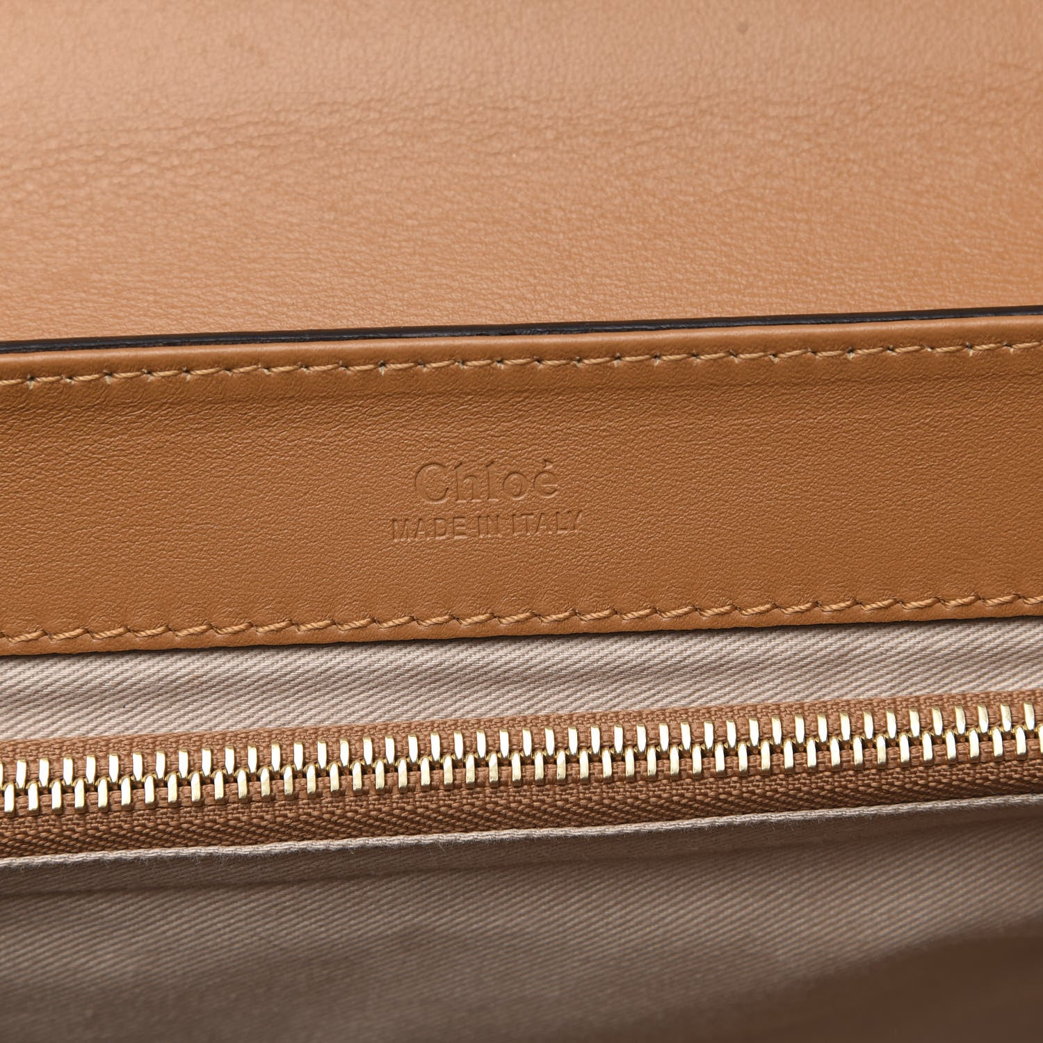 Chloe Calfskin Crocodile Embossed Small C Double Carry Autumnal Brown 6 of 9