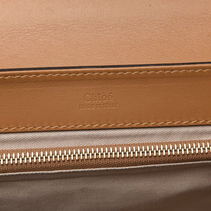 Chloe Calfskin Crocodile Embossed Small C Double Carry Autumnal Brown 6 of 9