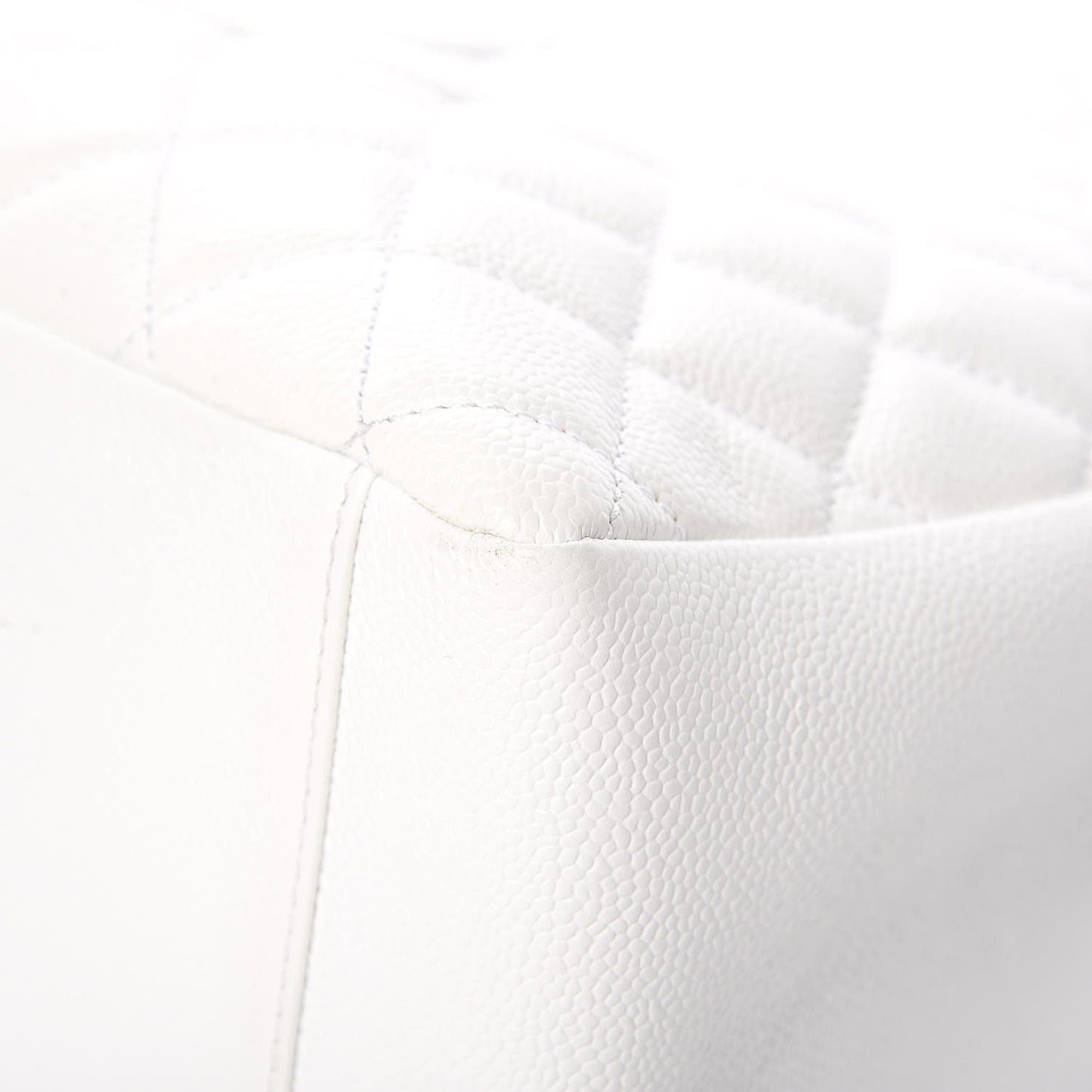 Caviar Quilted Grand Shopping Tote GST White