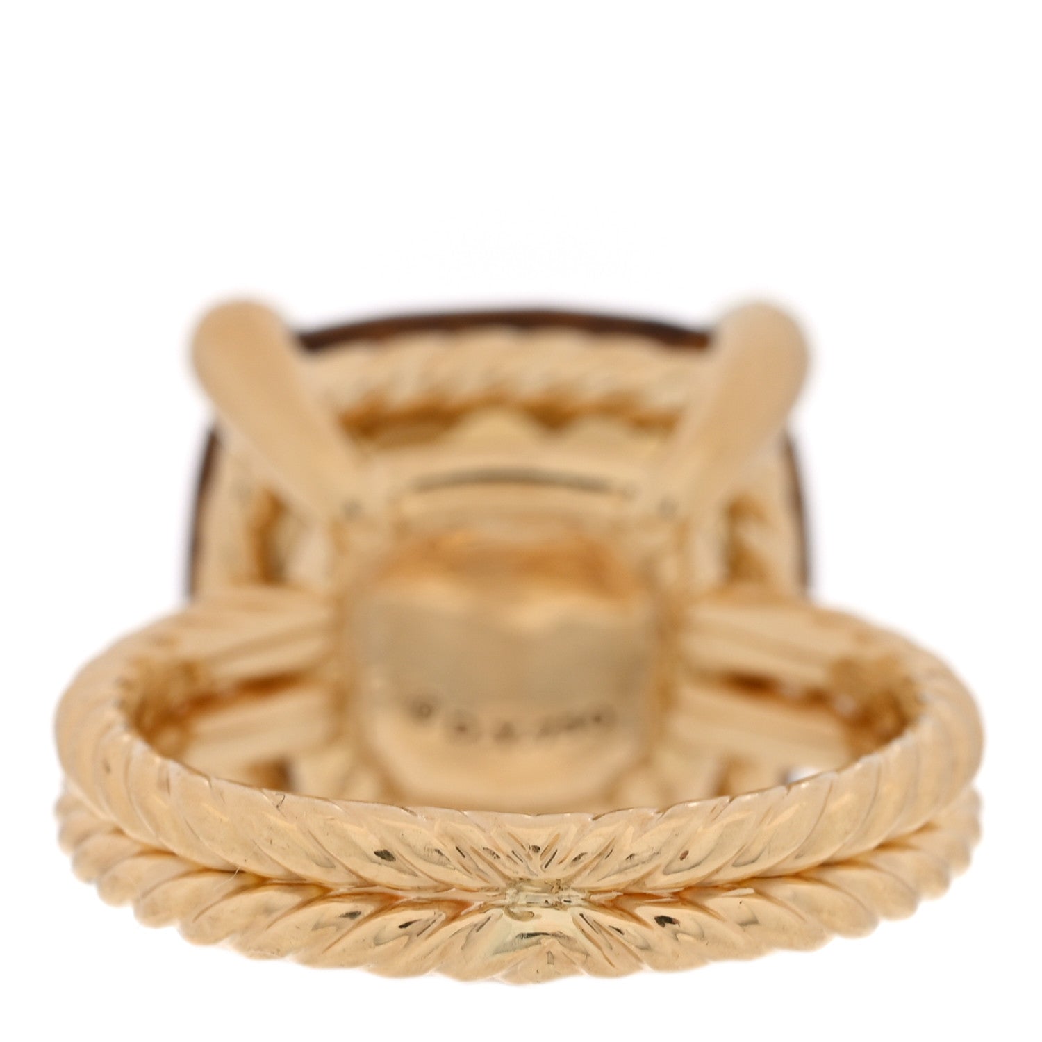 David Yurman 18K Yellow Gold Diamond Citrine 14mm Chatelaine Ring 49 4.75 3 of 4