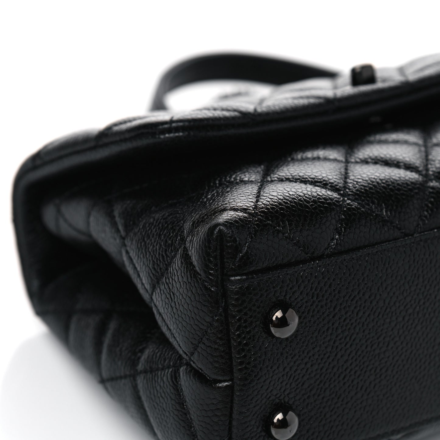 Caviar Quilted Mini Coco Handle Flap So Black