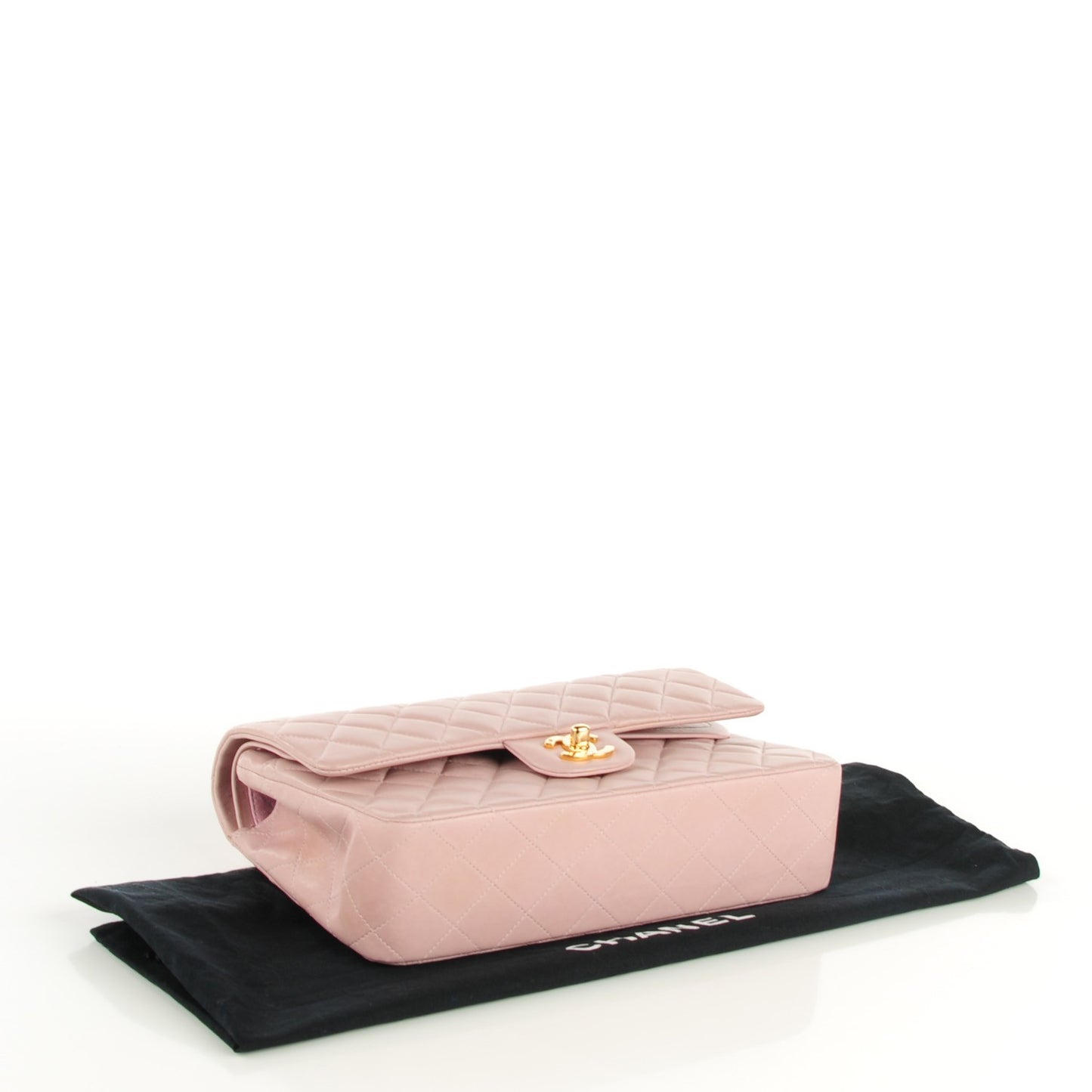 Lambskin Quilted Medium Double Medium Light Pink
