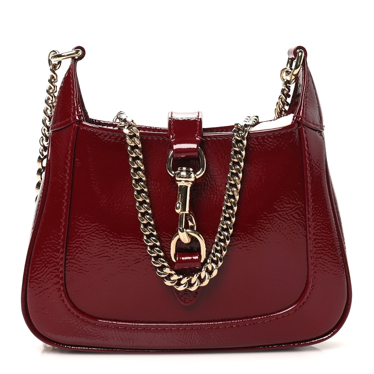 Crinkled Patent Mini Jackie Notte Bag Rosso Ancora Red