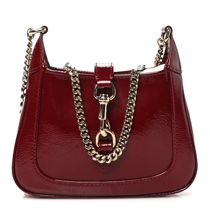 Gucci Crinkled Patent Mini Jackie Notte Bag Rosso Ancora Red 1 of 8