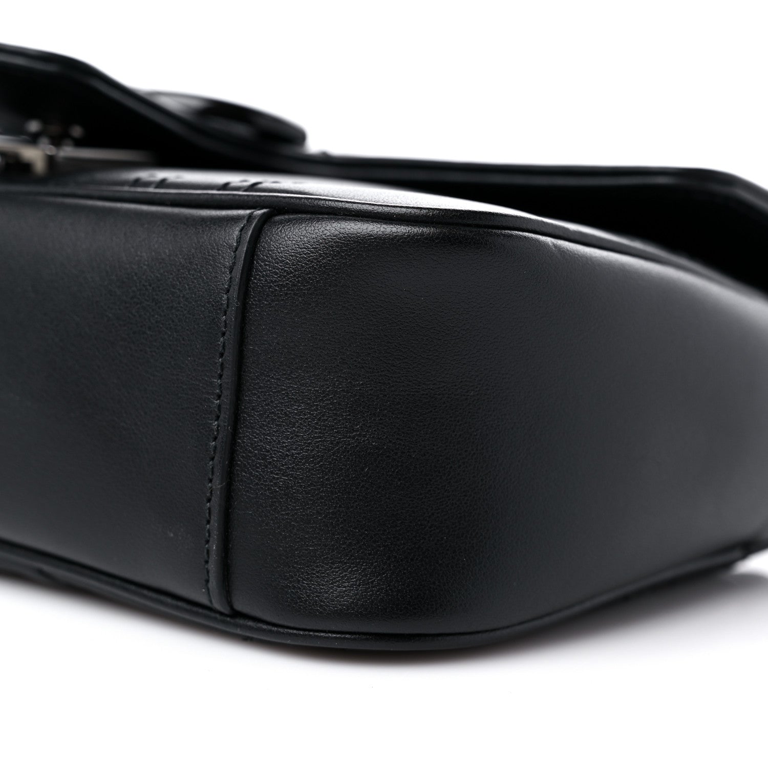 Gucci Calfskin Matelasse Monochrome Mini GG Marmont Shoulder Bag Black 7 of 9