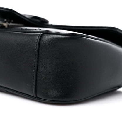 Gucci Calfskin Matelasse Monochrome Mini GG Marmont Shoulder Bag Black 7 of 9