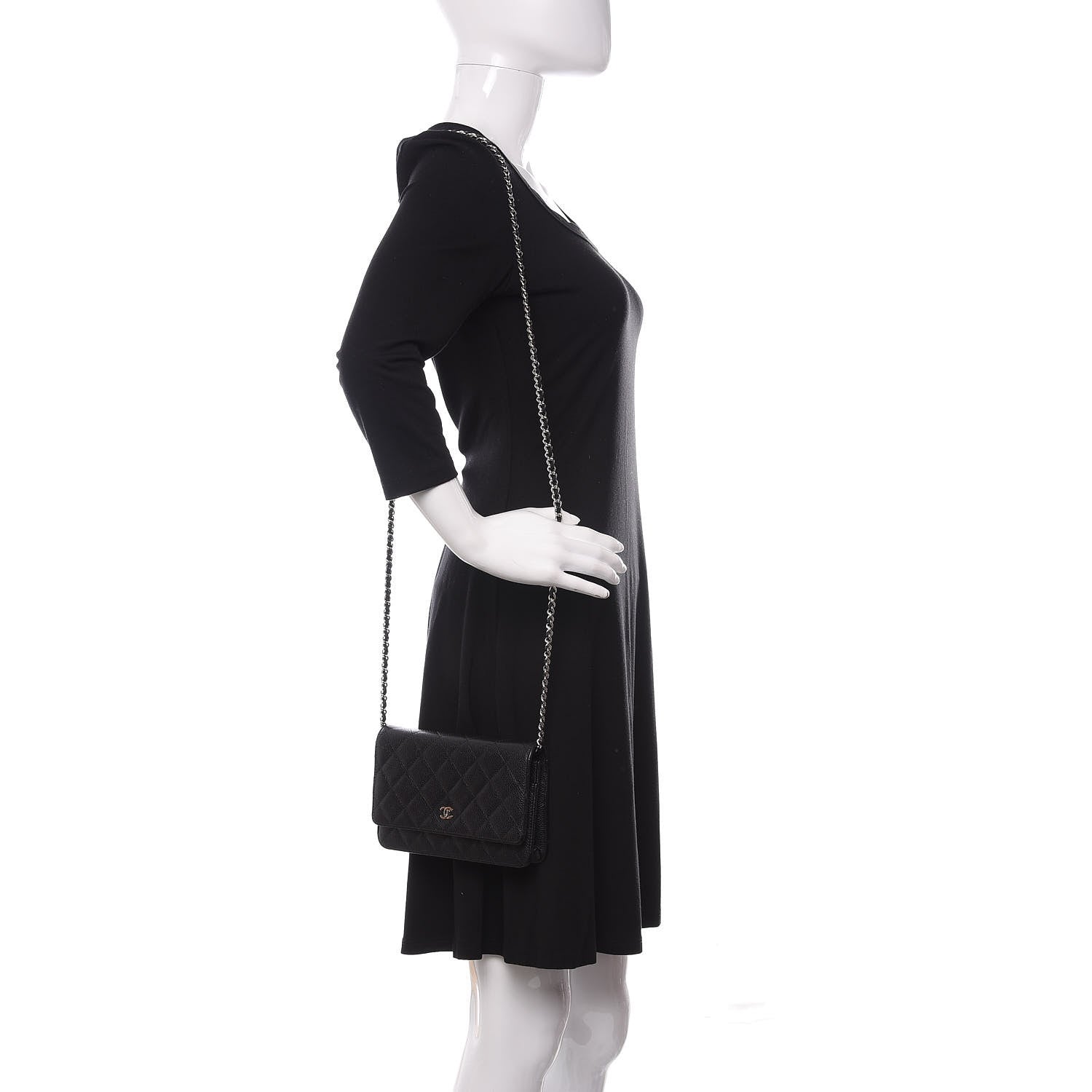 Chanel Caviar Quilted Wallet On Chain WOC Black 2 of 11