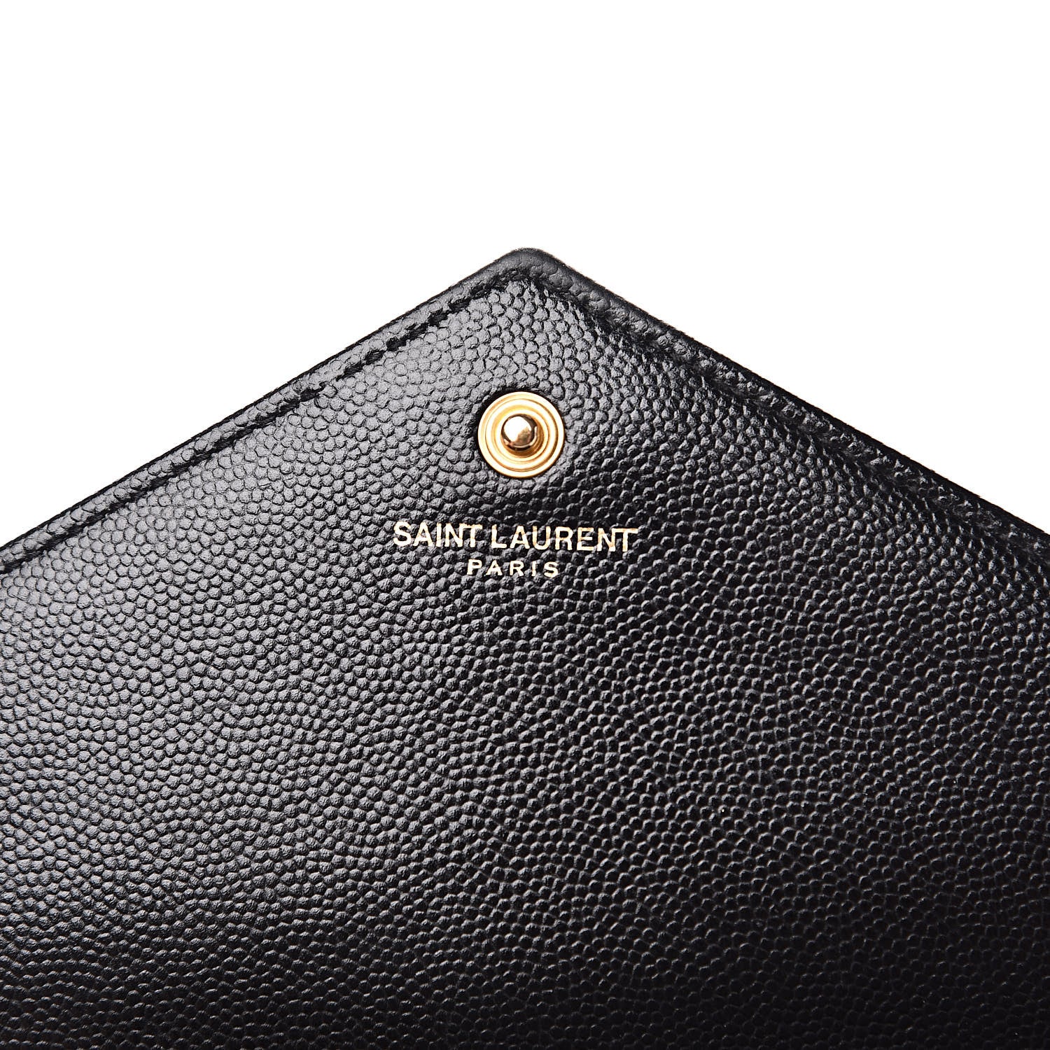 Saint Laurent Grain De Poudre Matelasse Chevron Monogram Chain Wallet Black 6 of 11