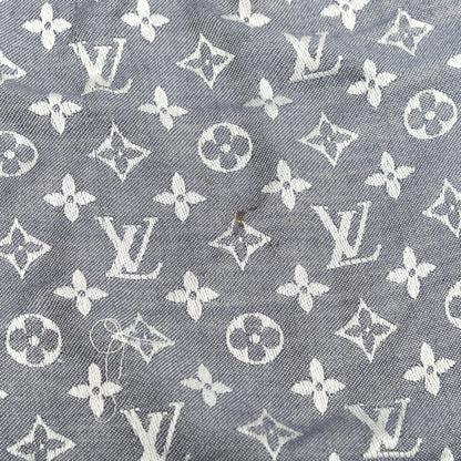 Louis Vuitton Wool Silk Monogram Denim Shawl Blue 3 of 4