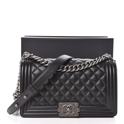 Chanel Caviar Quilted Medium Boy Flap Black 11 of 11