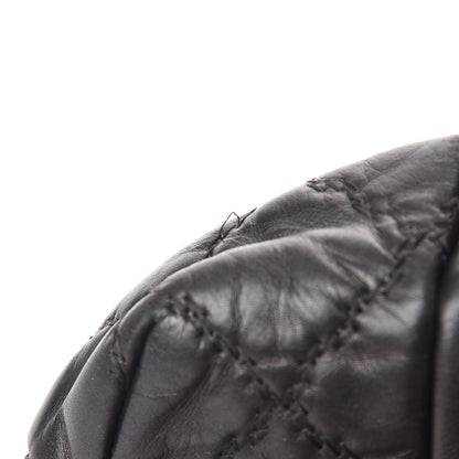 Chanel Calfskin Double Stitch Large Hamptons Shopping Tote Black 16 of 22