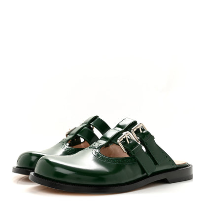 Loewe Calfskin Campo Mary Jane Mule 36 Green 4 of 9
