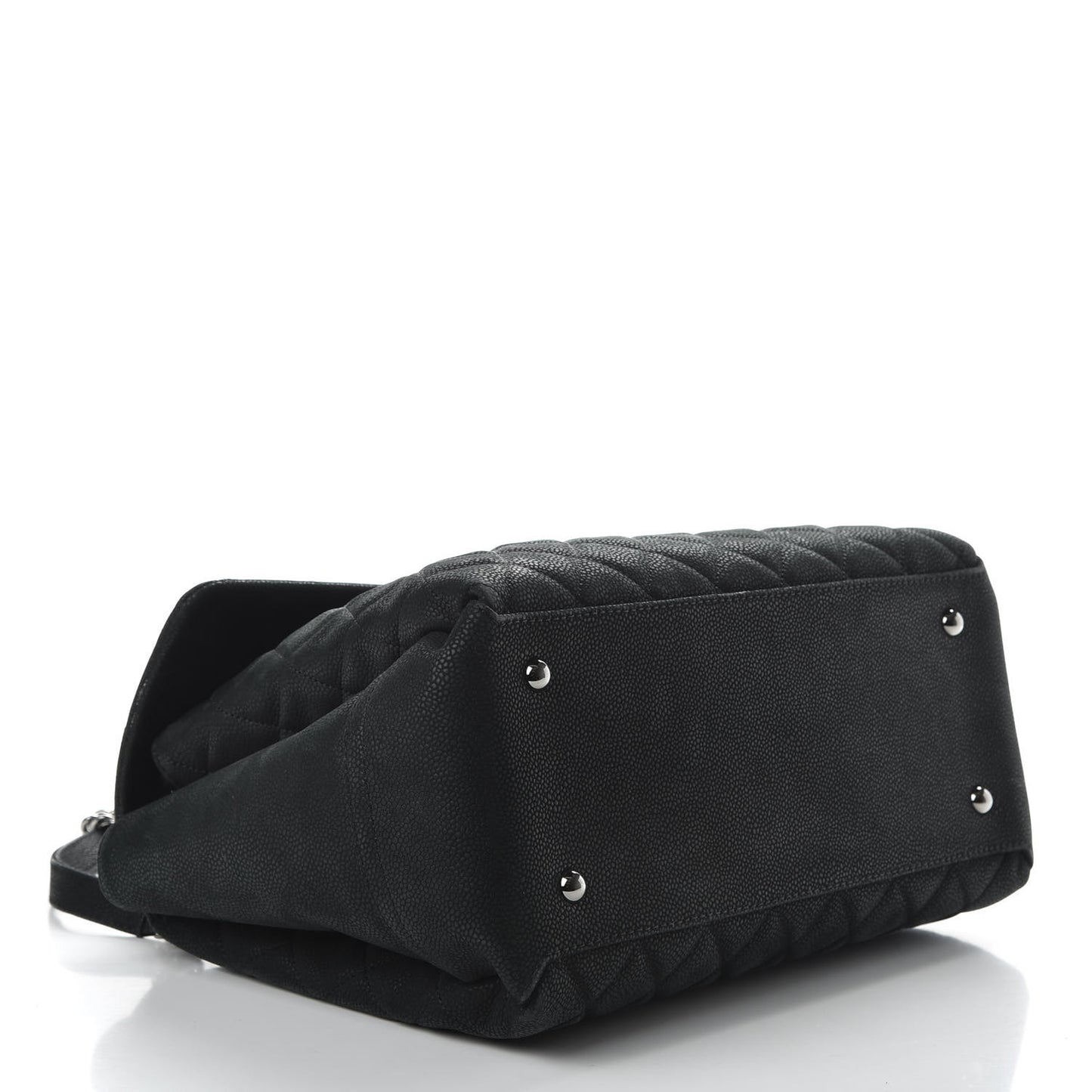 Iridescent Caviar Medium Lady Pearly Flap Black