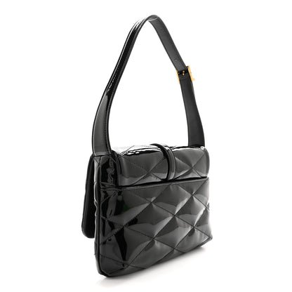 Saint Laurent SAINT LAURENT Patent Quilted Le 57 Diamond Shoulder Bag Black 3 of 13