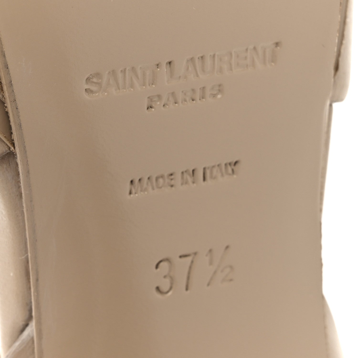 Saint Laurent Calfskin Tribute 105 Platform Sandals 37.5 Dark Beige 7 of 11