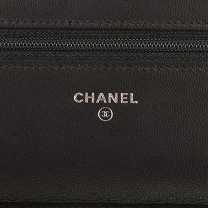 Chanel Lambskin Quilted Boy Wallet On Chain WOC Black 6 of 8