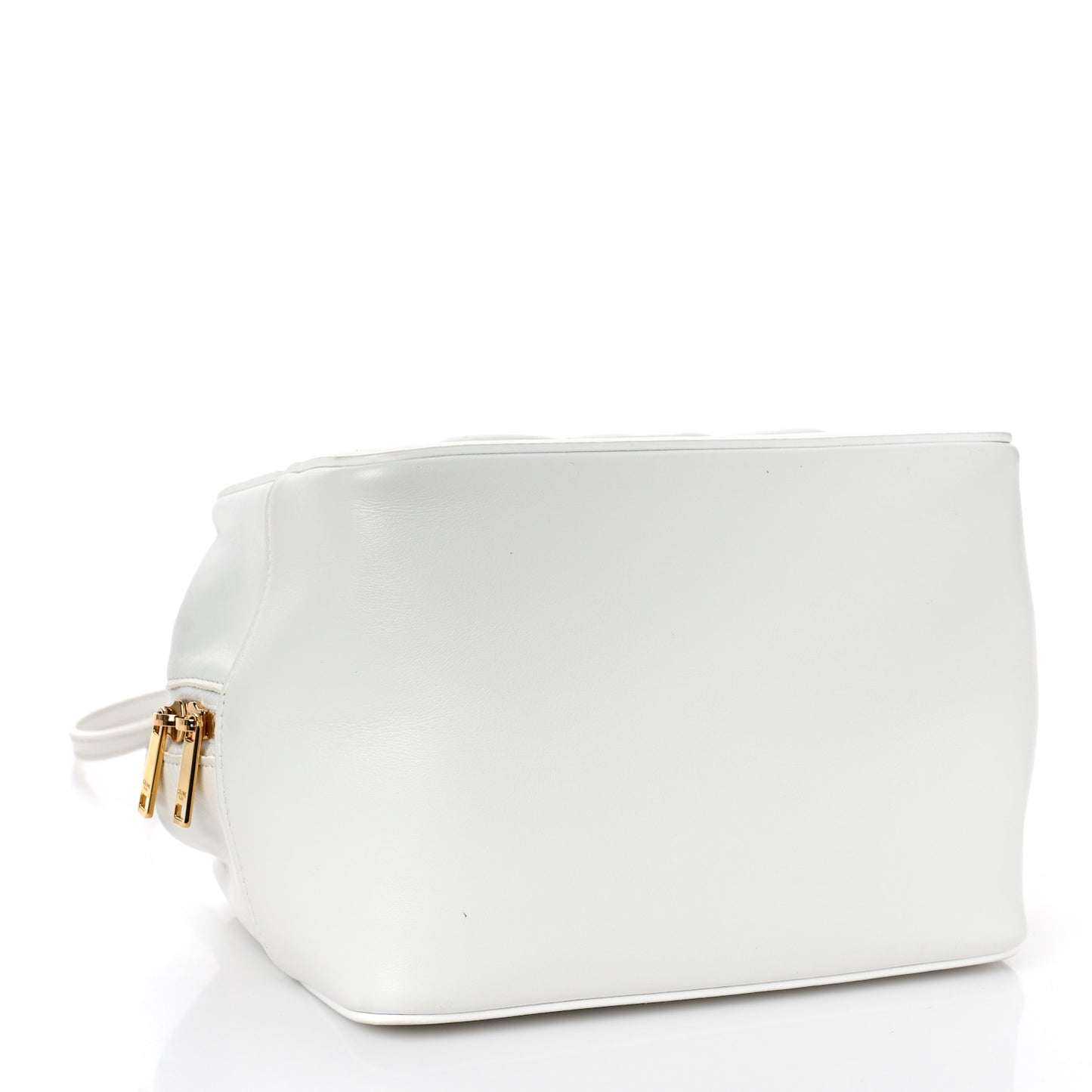 Smooth Calfskin Cuir Triomphe Folded Cube Bag Arctic White