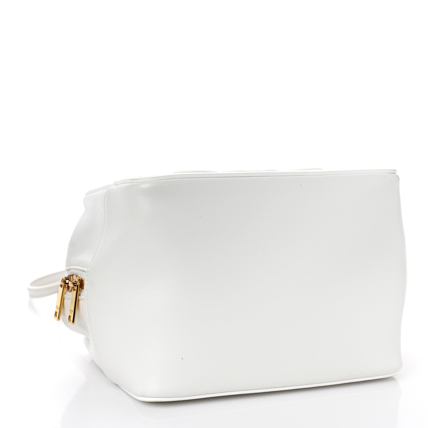 Celine Smooth Calfskin Cuir Triomphe Folded Cube Bag Arctic White 4 of 8