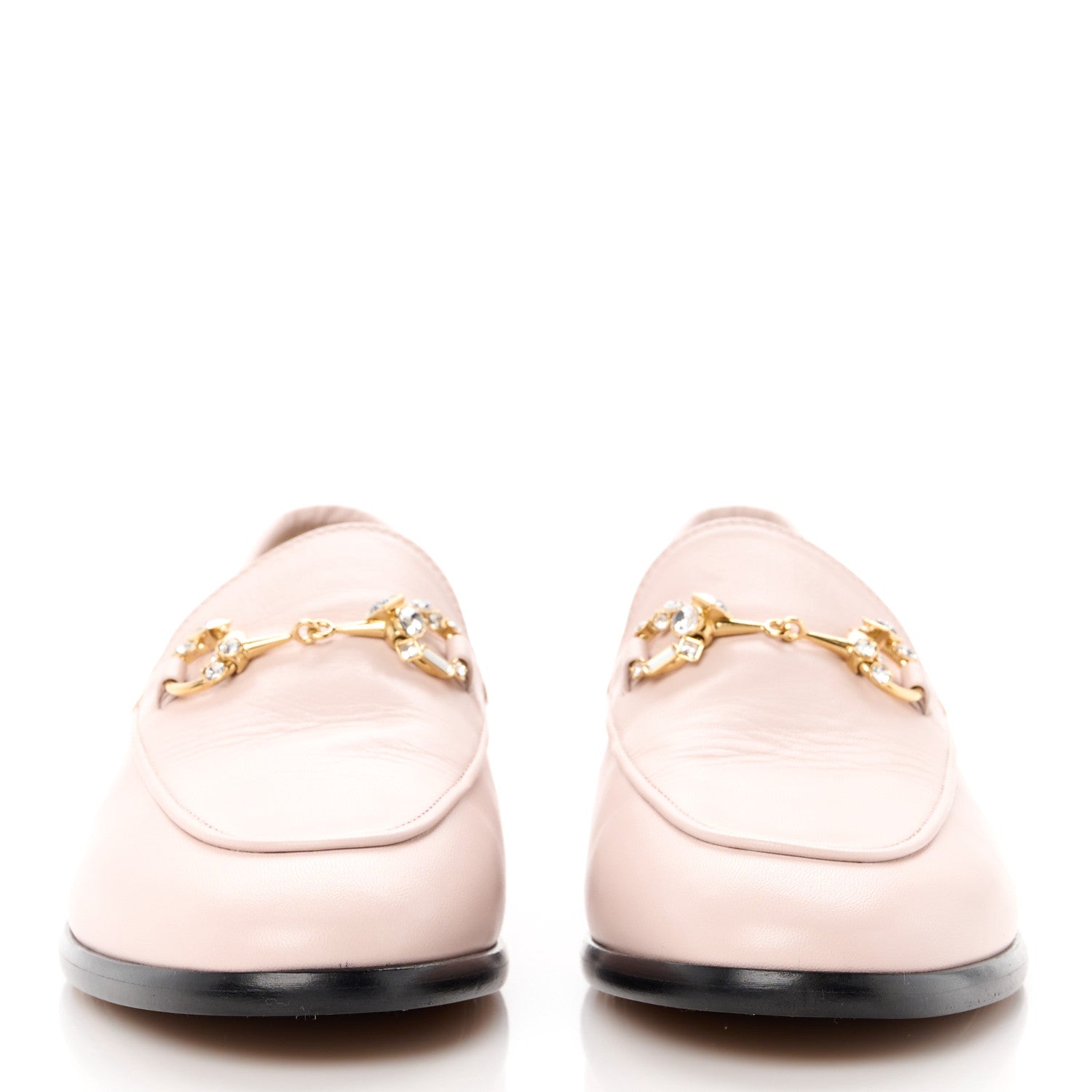 Gucci Malaga Kid Crystal Horsebit Womens Jordaan Loafers 39 Pink Hibiscus 2 of 9