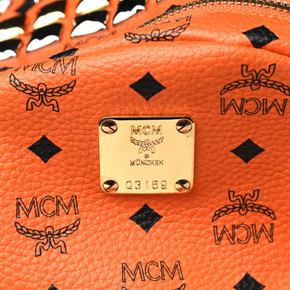MCM Visetos Side Stud Medium Stark Backpack Orange 5 of 5