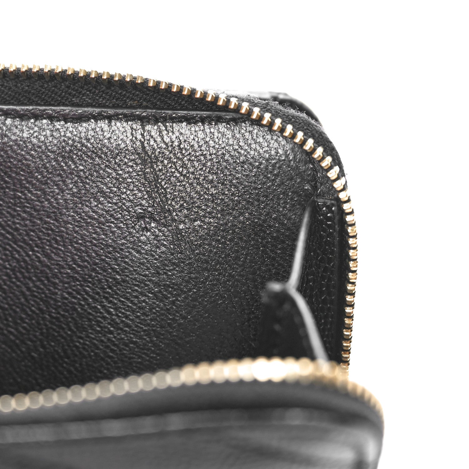 Saint Laurent Grain De Poudre Matelasse Chevron Monogram Compact Zip Around Wallet Black 8 of 8