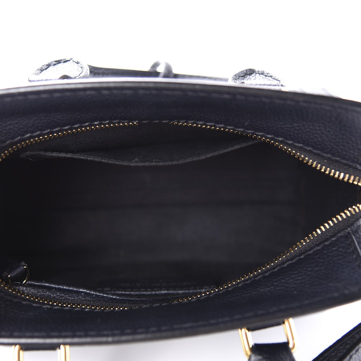 Pebbled Calfskin Mini Padlock Tote Black