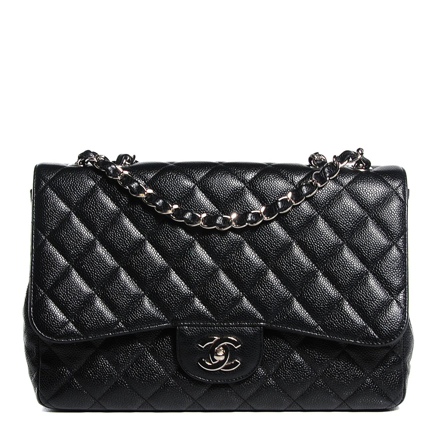 Caviar Quilted Jumbo Single Flap Black