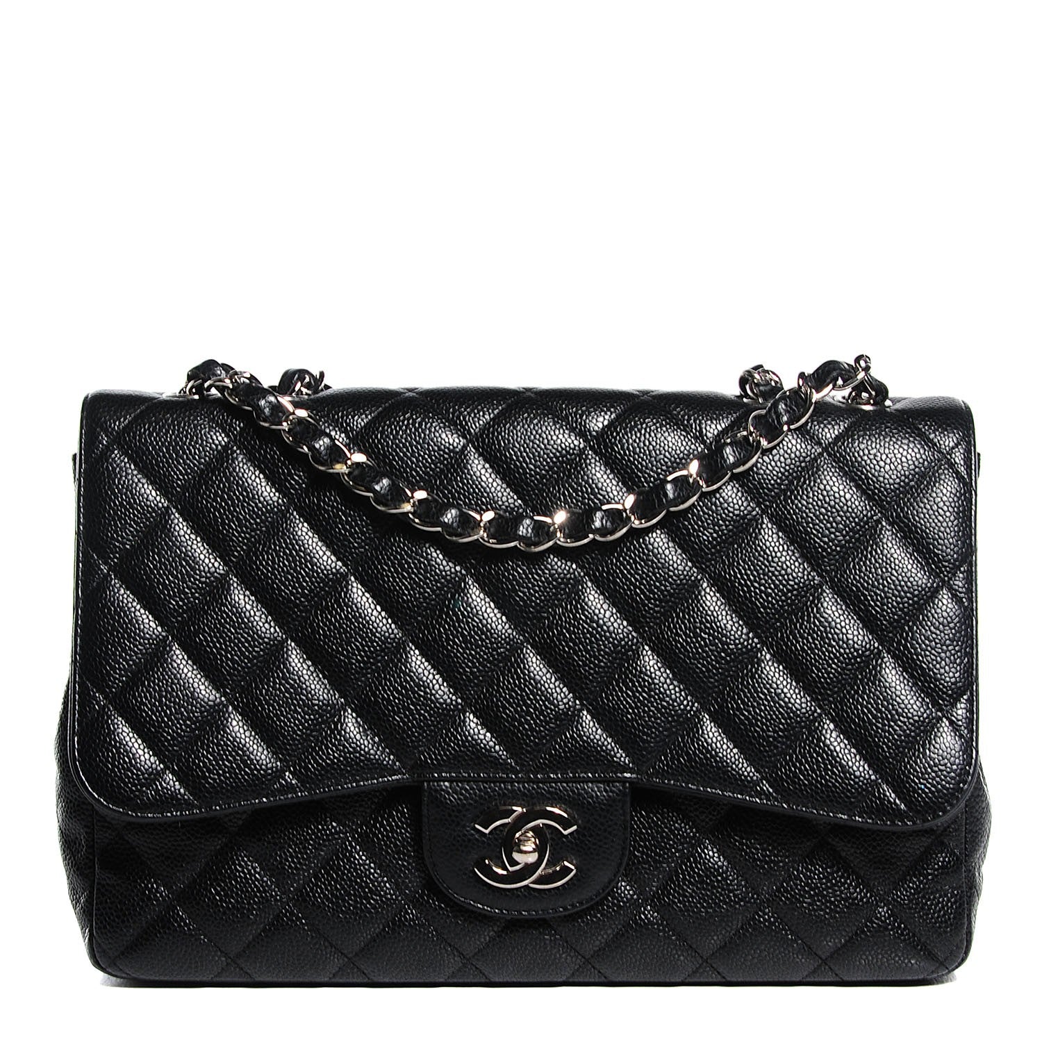 Chanel Caviar Quilted Jumbo Single Flap Black 1 of 9