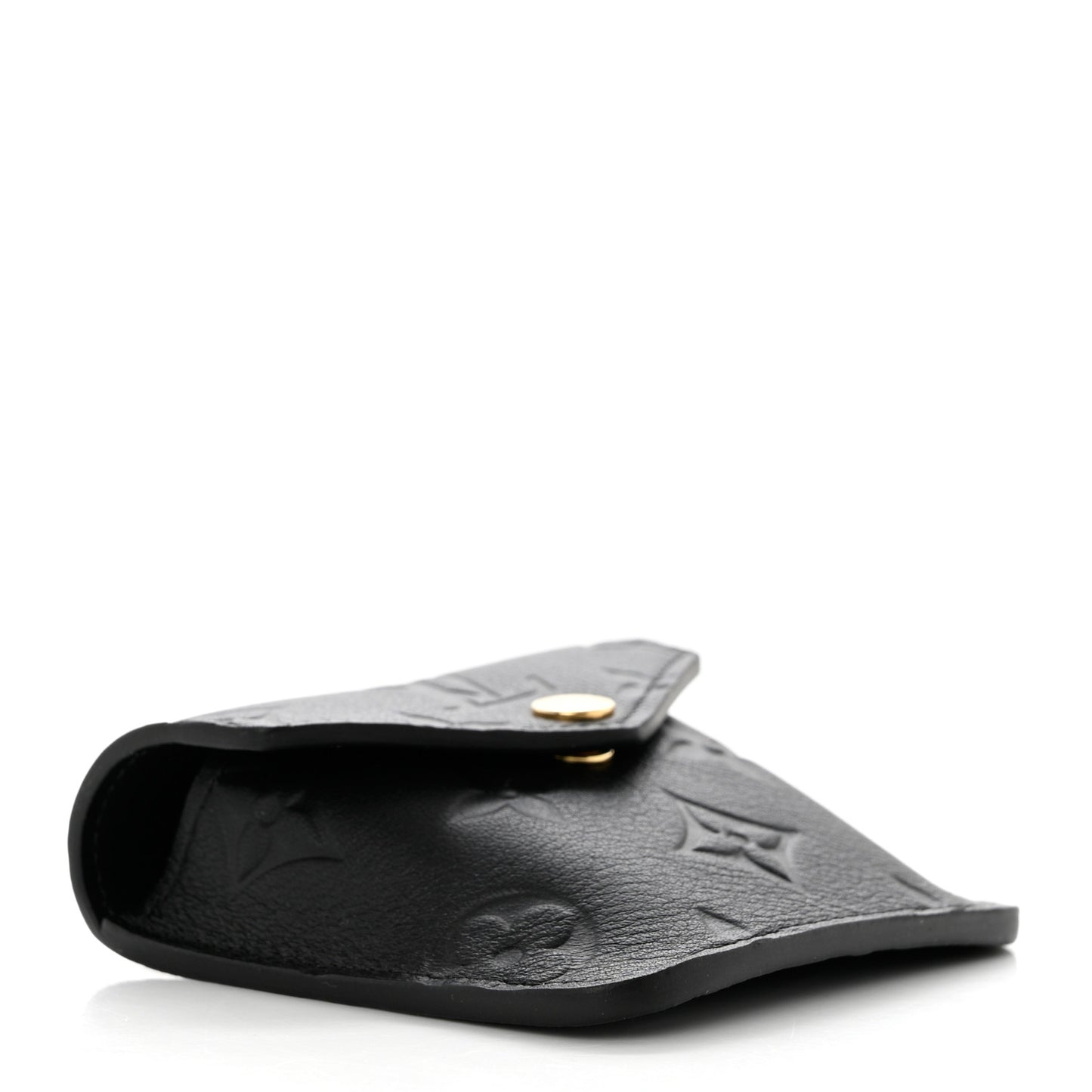 Calfskin Monogram Embossed Utility Coin Purse Black