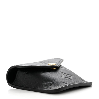 Louis Vuitton Calfskin Monogram Embossed Utility Coin Purse Black 4 of 6