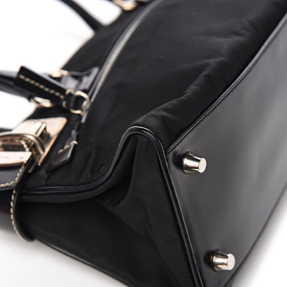 Prada Tessuto Vitello Top Handle Bag Black 11 of 13