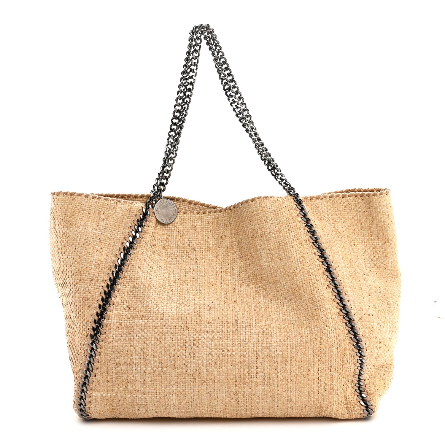 Stella McCartney Woven Raffia Falabella Tote Bag Natural 1 of 10