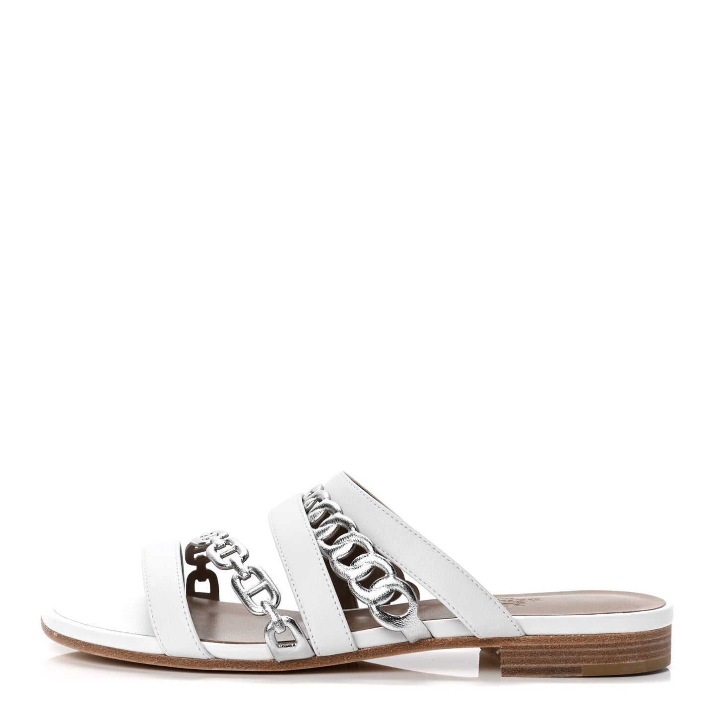 Nappa Amalfi Sandals 36 White Gris Argente