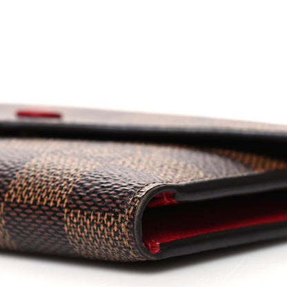 Louis Vuitton Damier Ebene Victorine Wallet Red 10 of 11