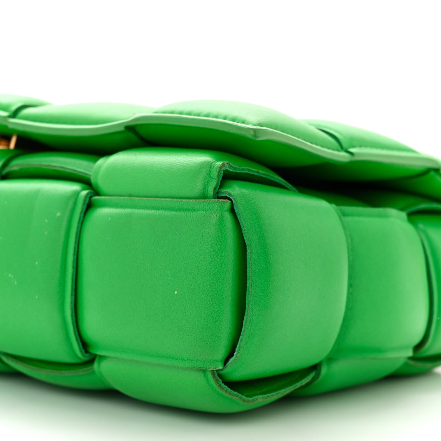 Bottega Veneta Lambskin Maxi Intreccio Padded Chain Cassette Crossbody Bag Grass 10 of 13