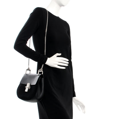 Chloe Suede Smooth Calfskin Drew Shoulder Bag Black 2 of 9