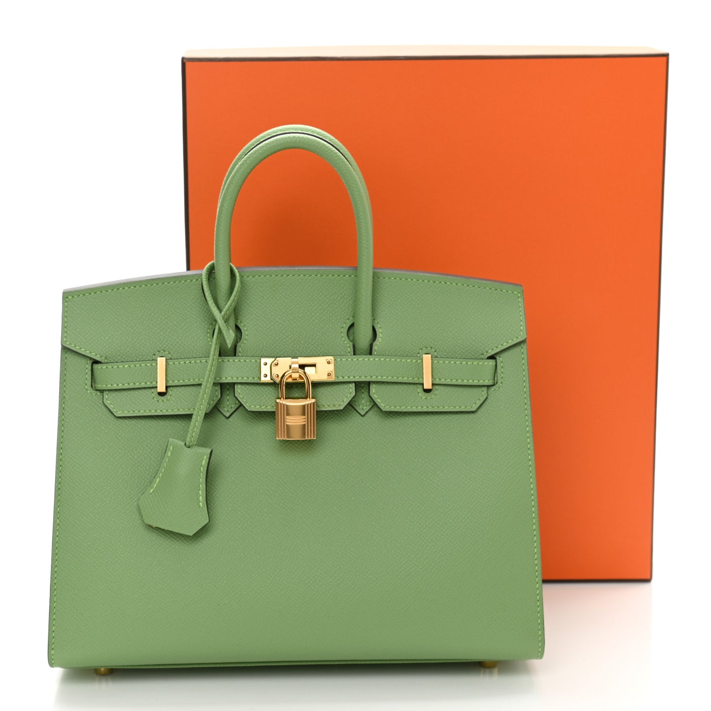 Epsom Birkin Sellier 25 Vert Criquet