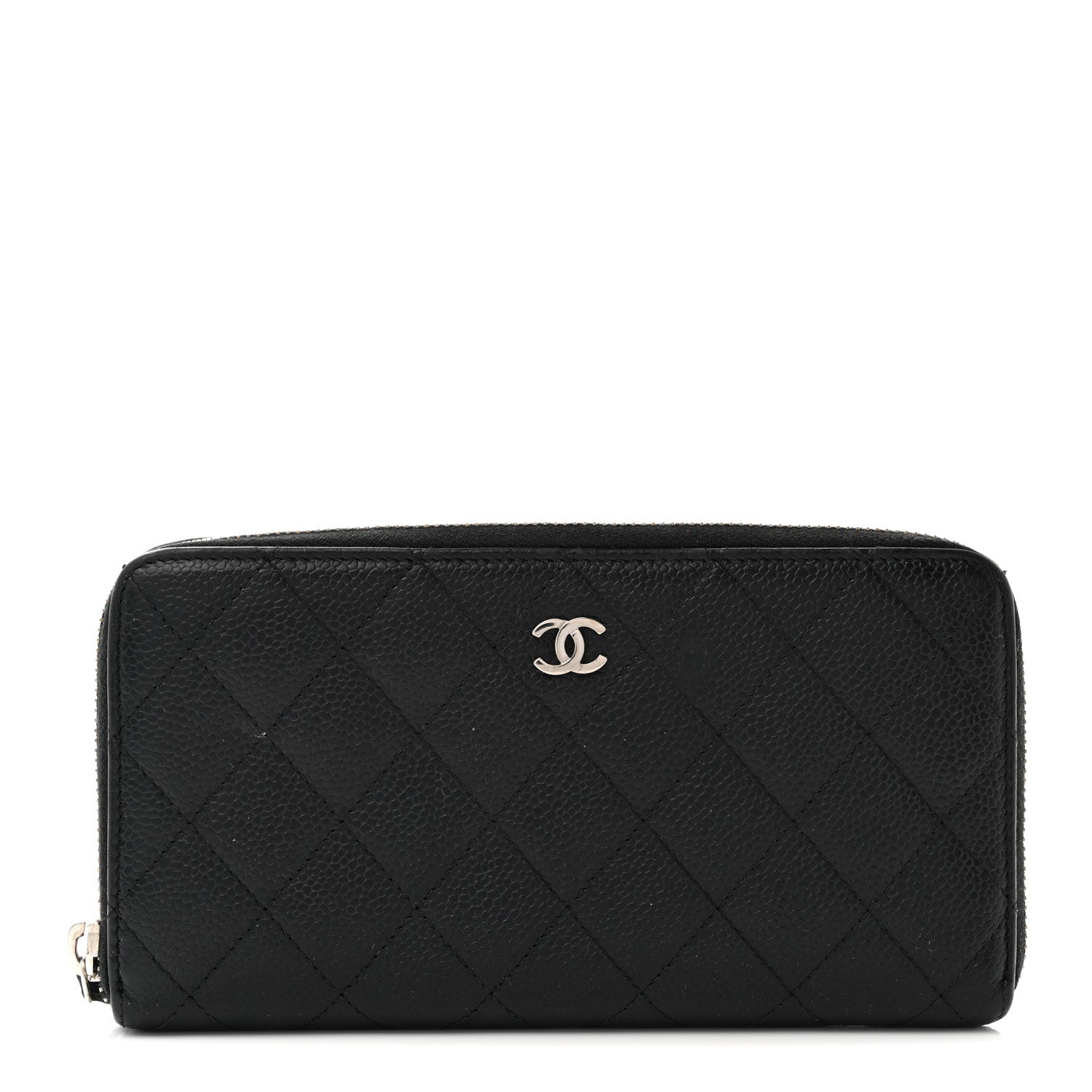 Chanel Caviar Quilted Large Gusset Zip Around Wallet Black 1 of 9