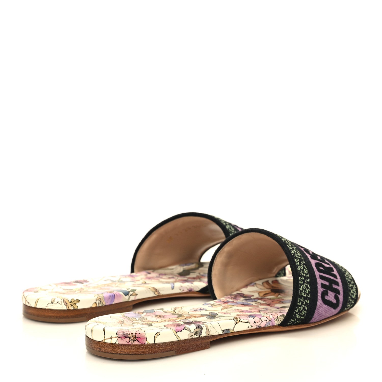 Christian Dior Canvas Embroidered 4 Saisons Dway Flat Slide Sandals 35.5 Lilac 5 of 10