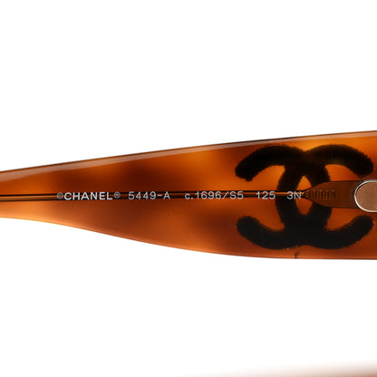 Chanel Acetate Shield Sunglasses 5449-A Dark Tortoise 5 of 8
