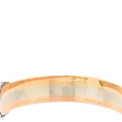 Cartier 18K Pink Yellow White Gold Diamond C de CartierTrinity Cuff Bracelet 3 of 5
